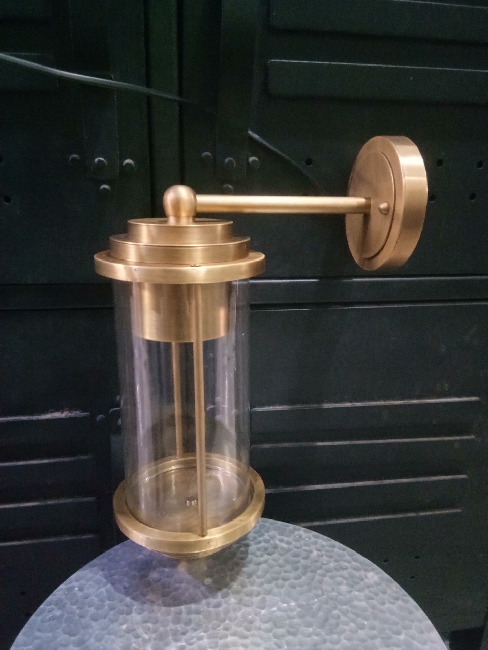 Wall lamp brass with clear glass Item Code WL504 size base 100 mm.deep 220 mm.long 300 mm wide 100mm
