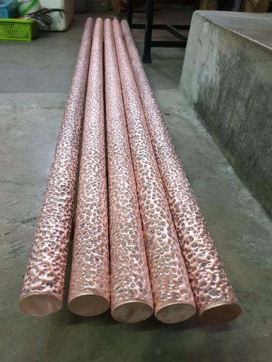 Hammer copper pipe.