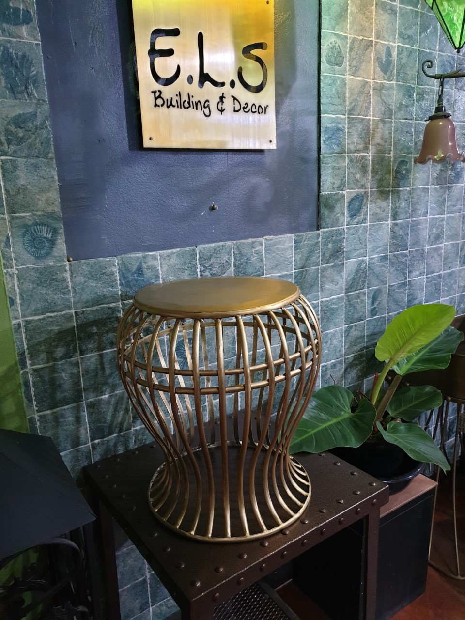 Brass stool Item Code BST63S size high 450 mm.seat wide 330 mm.