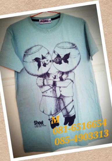 (2.2)Shoot เสื้อยืด ชาย-หญิง สีเขียวอ่อนหม่น Size M เนื้อผ้าเบาสบาย ถูกกว่าที่หน้าร้าน